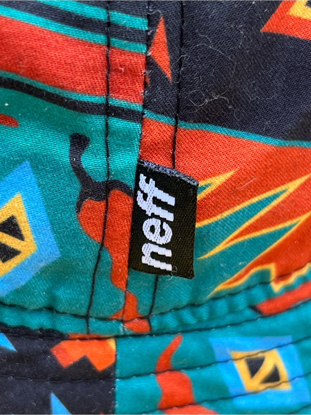 Neff Teal and Orange Geometric Bucket Hat - Picture 5 of 9